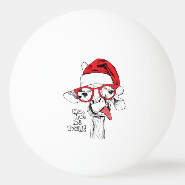 Bolinha De Ping Pong Girafa de Natal hipster | Feriados (Frente)