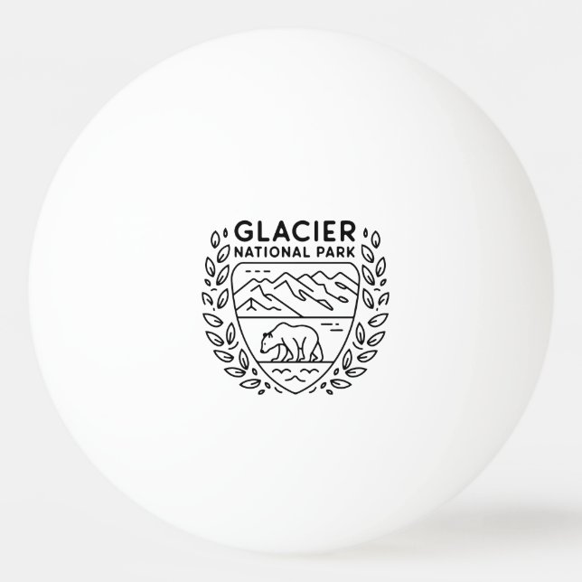 Bolinha De Ping Pong Glaciar National Park Bear Emblem (Frente)