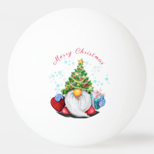 Bolinha De Ping Pong Gnomo bonitinho com chapéu de árvore de Natal e 