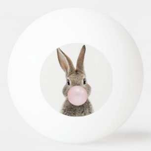 Bolinha De Ping Pong Goma de bolhas rosa soprada no coelho