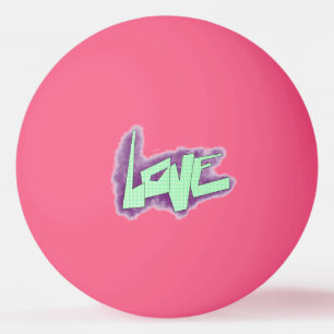 Bolinha De Ping Pong grafite de amor roxo verde menta tipografia pontos