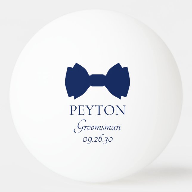 Bolinha De Ping Pong Gravata Azul para Padrinhos (Frente)