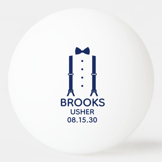 Bolinha De Ping Pong Gravata Borboleta Azul de Usher (Frente)