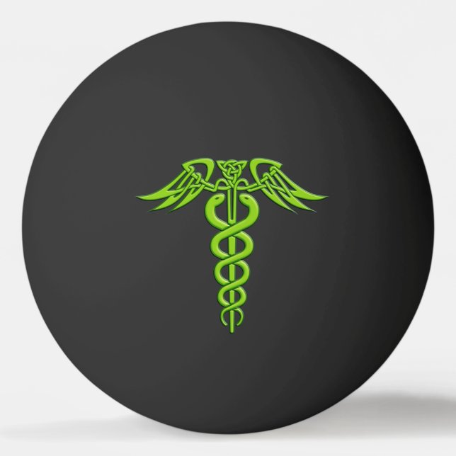 Bolinha De Ping Pong Green Celtic Knot Caduceus (Frente)