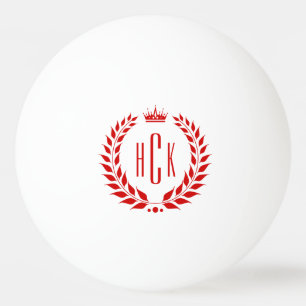 Bolinha De Ping Pong Grinalda de Louro Vermelha Monograma Personalizado