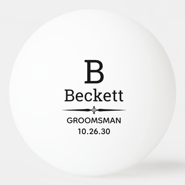 Bolinha De Ping Pong Groomsman Monogrammed (Frente)