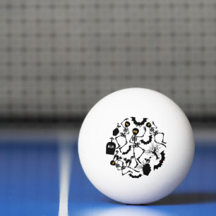 Bolinha De Ping Pong Halloween Skeletons Macabre Dance