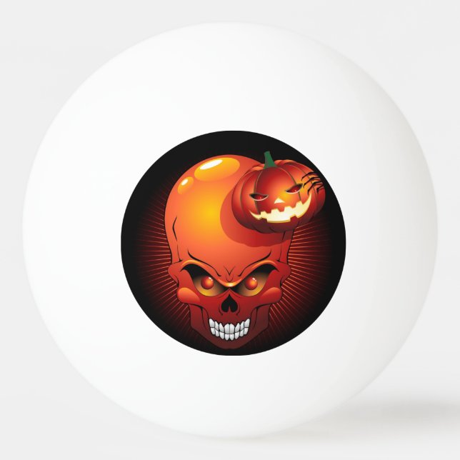 Bolinha De Ping Pong Halloween Skull e Pumpkin (Frente)