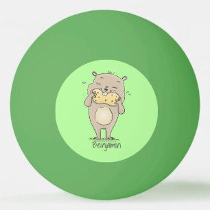 Bolinha De Ping Pong Hamster sorridente e bonito com desenho animado de