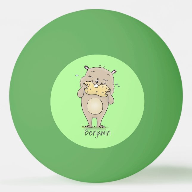 Bolinha De Ping Pong Hamster sorridente e bonito com desenho animado de (Frente)