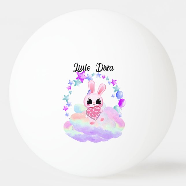 Bolinha De Ping Pong  Happiness magic sweet bunny in the rainbow (Frente)