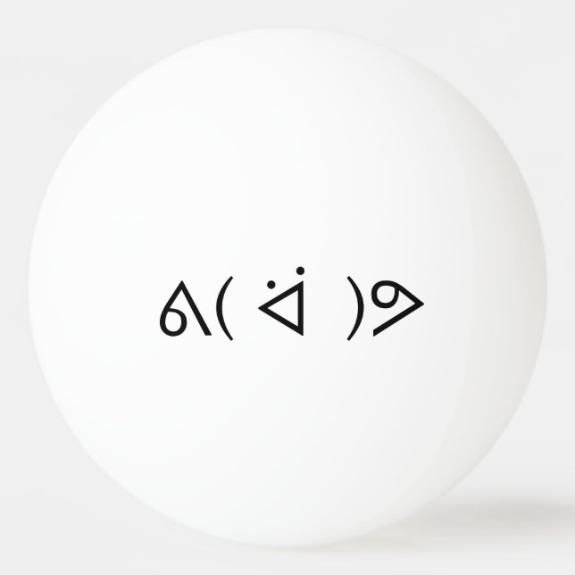 Bolinha De Ping Pong Happy Gary ᕕ( ᐛ )ᕗ Meme Emoticon Emoji Text Art (Frente)