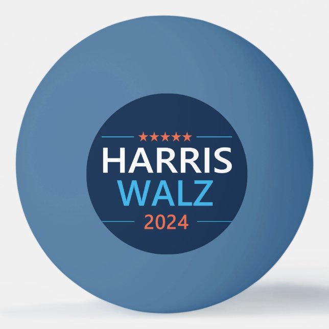 Bolinha De Ping Pong Harris Walz 2024 para Presidente (Frente)