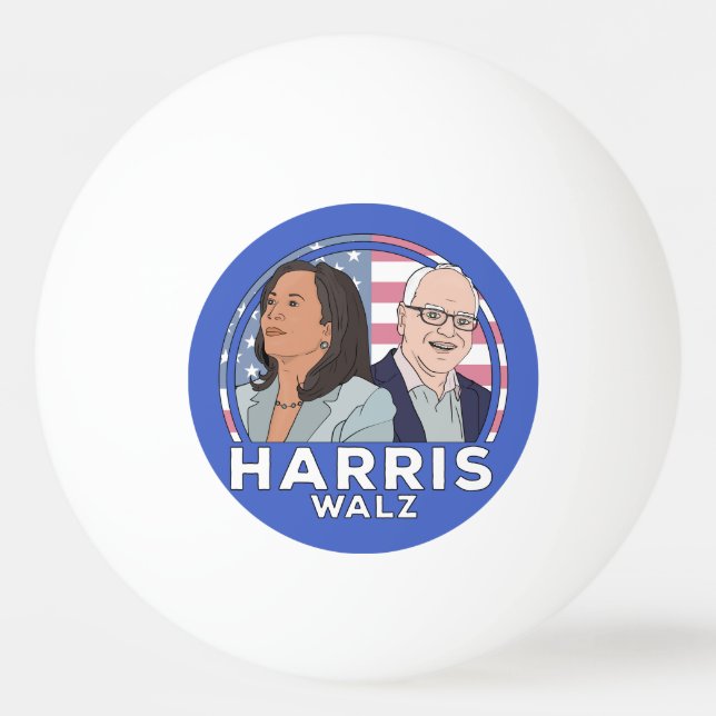 Bolinha De Ping Pong Harris Walz Election (Frente)