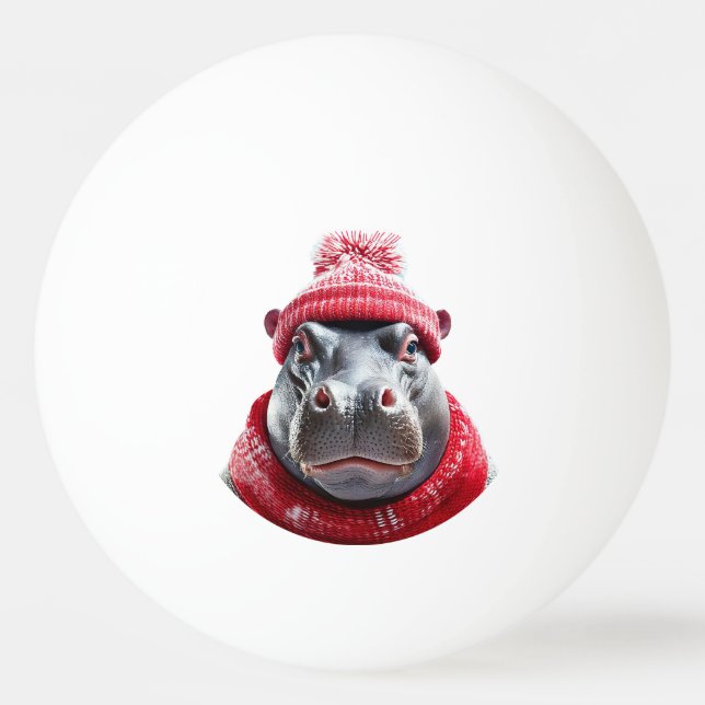 Bolinha De Ping Pong Hippopotamus Scarf and Beany  (Frente)