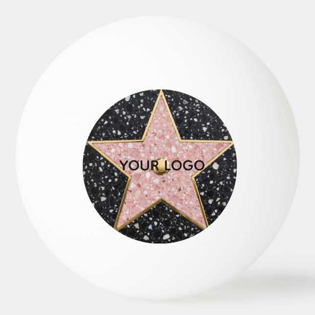 Bolinha De Ping Pong Hollywood Walk of Fame Square Coaster (Frente)