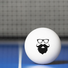 Bolinha De Ping Pong Homem com Barba Engraçada Totalmente Crescida