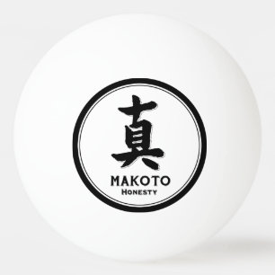 Bolinha De Ping Pong honestidade de MAKOTO bushido virtude samurai kanj