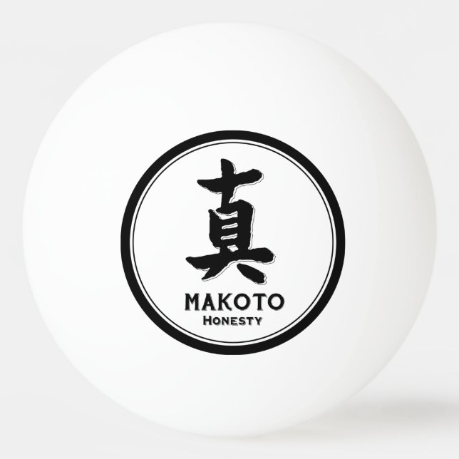 Bolinha De Ping Pong honestidade de MAKOTO bushido virtude samurai kanj (Frente)
