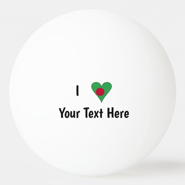 Bolinha De Ping Pong I (Bangladesh Flag Heart Love) Personalizado (Frente)