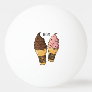 Bolinha De Ping Pong Ice cream cone cartoon illustration 