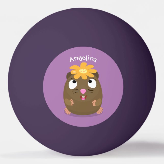 Bolinha De Ping Pong Ilustração animada feliz cota-guiné (Frente)