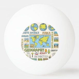 Bolinha De Ping Pong Ilustração da Geografia da Vintagem Desenhada à Mã