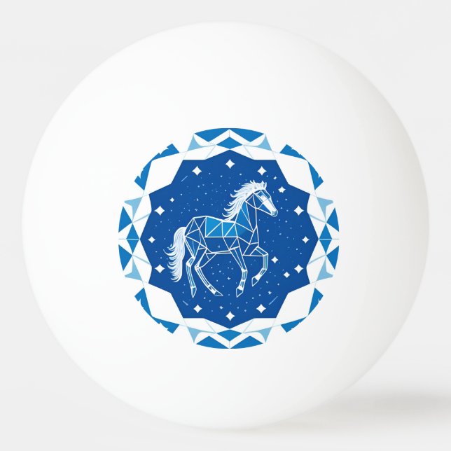 Bolinha De Ping Pong Ilustração de Cavalo Geométrico (Frente)