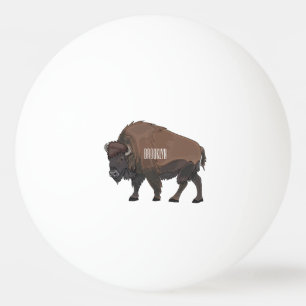 Bolinha De Ping Pong Ilustração de desenho animado Bison