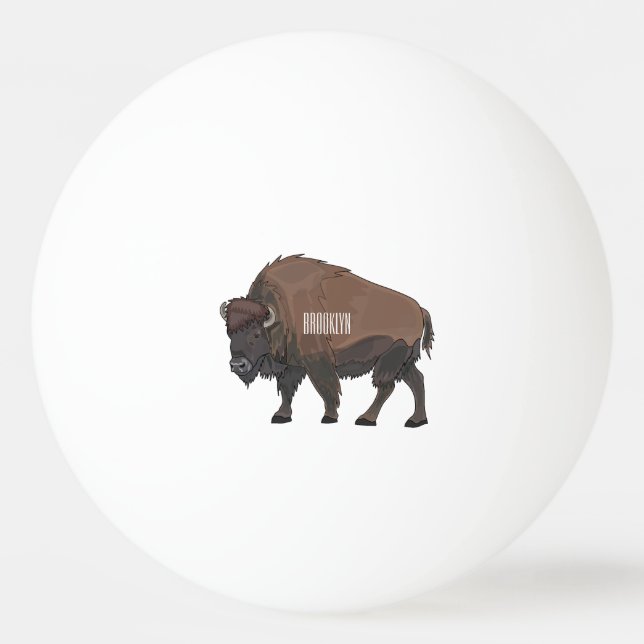 Bolinha De Ping Pong Ilustração de desenho animado Bison (Frente)