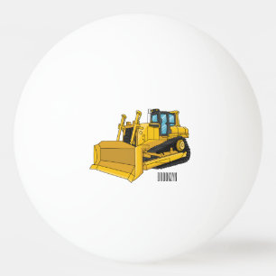 Bolinha De Ping Pong Ilustração de desenho animado Bulldozer