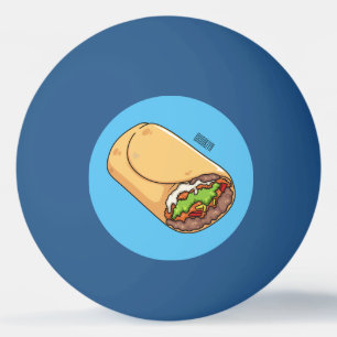 Bolinha De Ping Pong Ilustração de desenho animado burrito