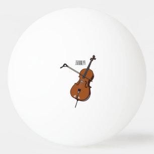 Bolinha De Ping Pong Ilustração de desenho animado Cello