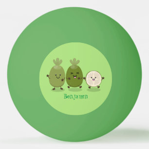 Bolinha De Ping Pong Ilustração de desenho animado com abacaxi guava fe