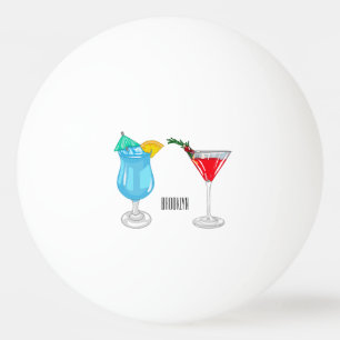 Bolinha De Ping Pong Ilustração de desenho animado coquetel