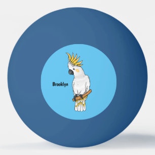Bolinha De Ping Pong Ilustração de desenho animado de ave-coquetel com 