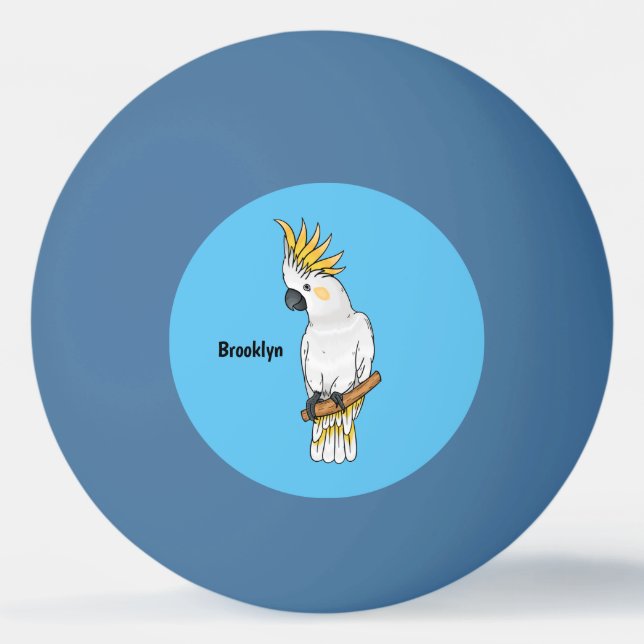 Bolinha De Ping Pong Ilustração de desenho animado de ave-coquetel com  (Frente)