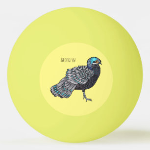 Bolinha De Ping Pong ilustração de desenho animado de ave faisão-pavão