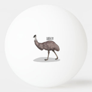 Bolinha De Ping Pong Ilustração de desenho animado de aves da Emu