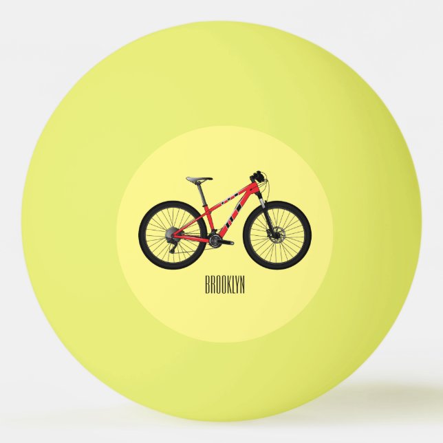 Bolinha De Ping Pong Ilustração de desenho animado de bicicleta (Frente)