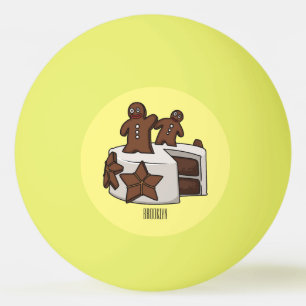 Bolinha De Ping Pong Ilustração de desenho animado de bolo de gengibre
