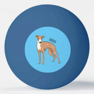 Bolinha De Ping Pong Ilustração de desenho animado de cão Greyhound