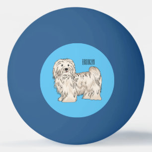 Bolinha De Ping Pong Ilustração de desenho animado de cão Havanês