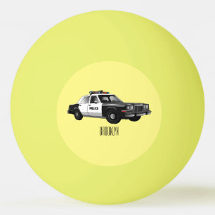 Bolinha De Ping Pong Ilustração de desenho animado de carro da polícia