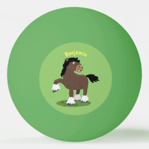 Bolinha De Ping Pong Ilustração de desenho animado de cavalo de corte