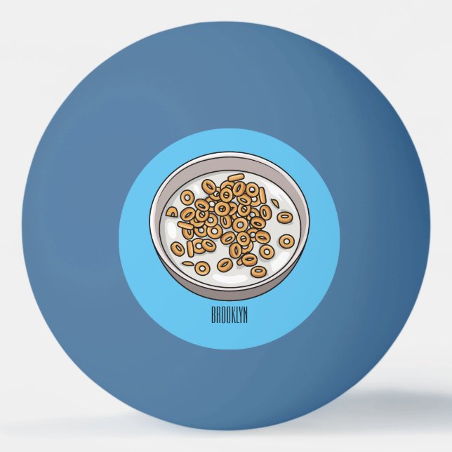 Bolinha De Ping Pong Ilustração de desenho animado de cereais (Frente)