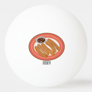 Bolinha De Ping Pong Ilustração de desenho animado de Churro