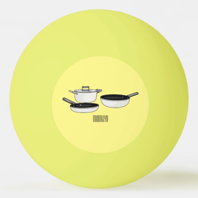 Bolinha De Ping Pong Ilustração de desenho animado de conjuntos de cook (Frente)