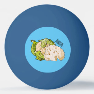 Bolinha De Ping Pong Ilustração de desenho animado de couve-flor
