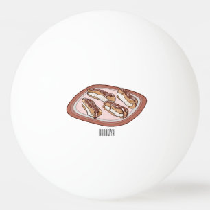 Bolinha De Ping Pong Ilustração de desenho animado de eclair de chocola